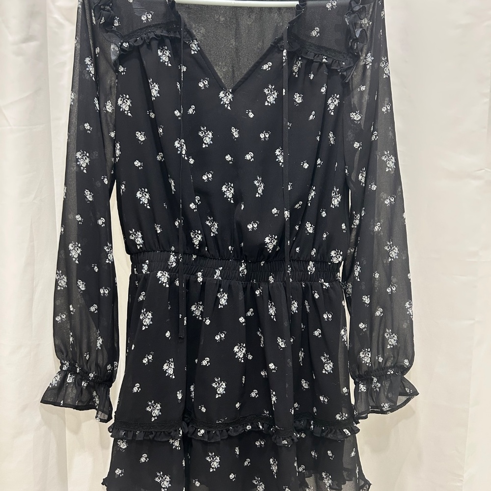 Black and flowers dress